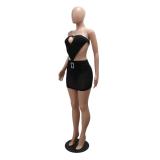 Off Shoulder Mesh Cut Out Sexy Women Party Rompers