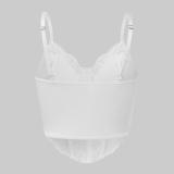 White Lace Underwire Fish-bone See Through Sexy Corset Camisoles