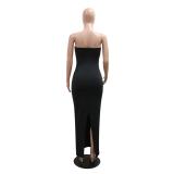 Black Off Shoulder Mesh Rhinestone Sexy Evening Luxury Prom Long Dress