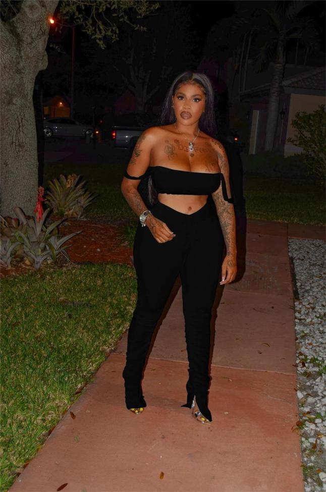Black Off Shoulder Straps Crop Top Sexy Pleated Sports Sexy Pant Sets Jumpsuit
