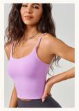 Purple Women Straps Fitness Tops Sports Yoga Gym Seamless Camisole