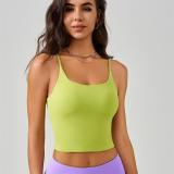 Olive Green Women Straps Fitness Tops Sports Yoga Gym Seamless Camisole 006