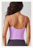 Purple Women Straps Fitness Tops Sports Yoga Gym Seamless Camisole