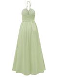 Green Off Shoulder Low Cut Hollow Out Summer Straps Hot Girl Skirt Dress