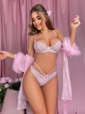 Pink Lace Bra & Brief Sets Sexy Underwear Mesh Erotic Uniform Lingerie