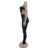 Black Off Shoulder Hollow Out Sexy Backless Party Club Jumpsuits
