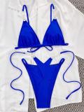 Blue Sexy Pearls Women Bikini Swimwear Sets