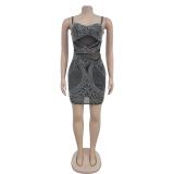 Black Low Cut Strapless Sexy Mesh Rhinestones Bodycon Party Evening Mini Dress