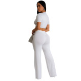 White Women’s Fashionable Two-Piece Party Pant Sets Suits