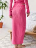 Pink Red Women’s Summer Knitted Two-Piece Set Fashion Lady Sweater Dress