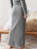 Gray Women’s Summer Knitted Two-Piece Set Fashion Lady Sweater Dress