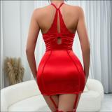 Red Off Shoulder Sexy Sexual Lace Garters Baby Dolls Lingerie