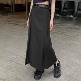 Black Fashion Women Pleated Skirt Maxi Dress