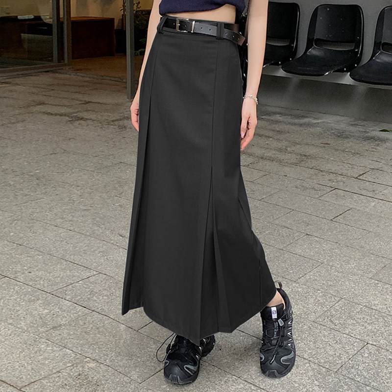 Black Fashion Women Pleated Skirt Maxi Dress
