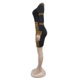 Gold Long Sleeve Elegant Bodycon Party Women Midi Dress
