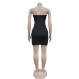 Black Off Shoulder Diamonds Elegant Party Bodycon Mini Dress