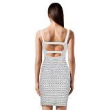 White Off Shoulder Women Diamonds Luxury Evening Prom Dress