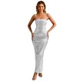 White Strapless Off the Shoulder Diamonds Luxury Fashion Women Midi Dress
