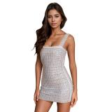 Black Straps Diamonds Evening Luxury Party Sexy Dress