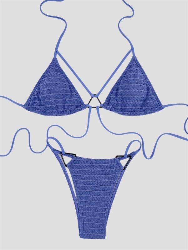 Purple Women's Sexy Separate Snatched  Bikini Swimsuit