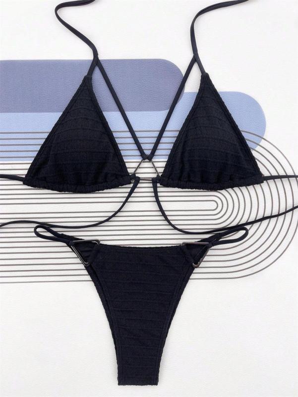 Black Women's Sexy Separate Snatched  Bikini Swimsuit