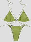 Green Women's Sexy Separate Snatched  Bikini Swimsuit
