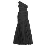 Black Sleeveless Mesh Pleated Evening Prom Club Long Dress