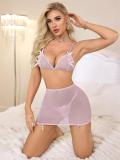 Pink Sexy Mesh Sexual Bedroom Underwear Sets