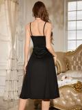 Black Lace Hollow Out Mesh Homely Women Sleepwear 003
