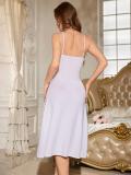 White Lace Hollow Out Mesh Homely Women Sleepwear