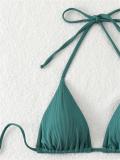 Dark Green Triangle Halter Bikini Sexy Brazilian Swimsuit Women String Swimwear