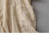 Apricot Ultra-thin Cotton Linen Loose Cardigan Women's Mid-length Shawl Jacket Outer Sunscreen Shirt