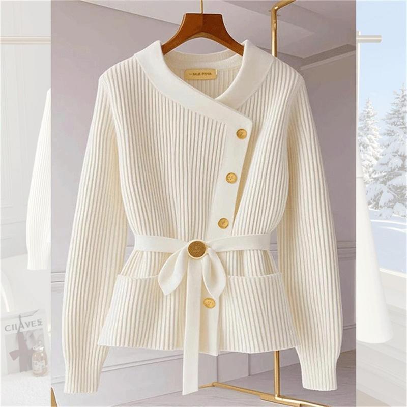 Apricot Winter Knitted Sweaters Elegant Women Long Sleeve Tops Pleated Fashion Women Slim Fit Skirt Dress Suit Sets