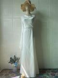 White Luxury Mesh Stain Cut Out Long Sleeve Pleated Back Lace Up Evening Formal Maxi Dress