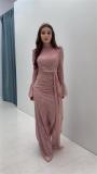 Pink Lace Luxury Women's Evening Party Maxi Formal Dress