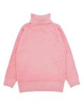 Pink Long Sleeve Knitted Velvet Turtleneck Winter Women Fashion Sweaters