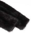 Black Fur Long Sleeve Zipper Faux Leather Women Street Jacket
