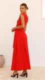 Black Sleeveless Lace Up Waist Women Elegant Birthday Party Maxi Dress