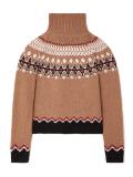 Khaki Autumn & Winter Knit Turtleneck Jacquard Sweater Fashion Office Lady Tops