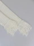 White Two Pieces Knitted Sweater Tassels Hollow Sexy Skirt Sets