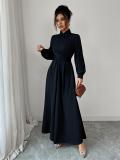 Royal Blue Long Sleeve Single Breasted Fashion Women Evening Party Dress