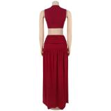Red O Neck Cut Out Snatched Sleeveless Evening Party Mini Club Dress