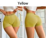 Yellow Green Knit Letters Sports Shorts Sexy Women Boxers