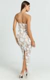 White Off Shoulder Lace See Through Hollow Out Sexy Lining Party Midi Dress