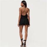 Black Halter Neck Sexy Lace Hollow Out Summer Club Dress