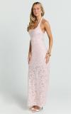 Pink Halter V Neck Sequins Floral Sequins Bodycon Midi Dress