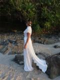 White Two Pieces Lace Hollow Out Long Tops Sexy Pant Sets Dress