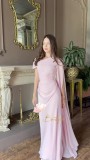 Pink Short Sleeve Elegant Women Luxury Evening Gowns Party Long Dress