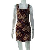 Purple Straps Boat Neck Sequins Floral Women Evening Nightclub Bodycon Mini Dress