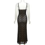 Black Straps V Neck Lace Sexy Bodycon Club Formal Dress